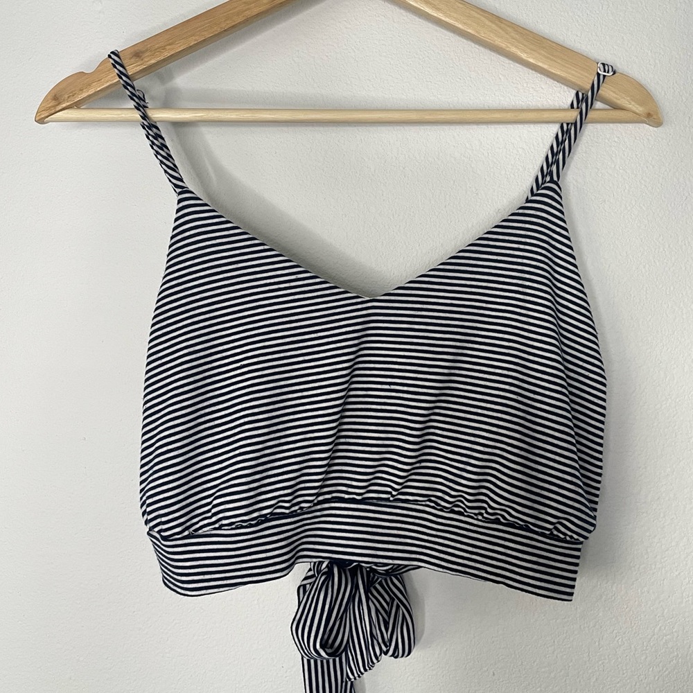 Purple Snow Striped Crop Top
